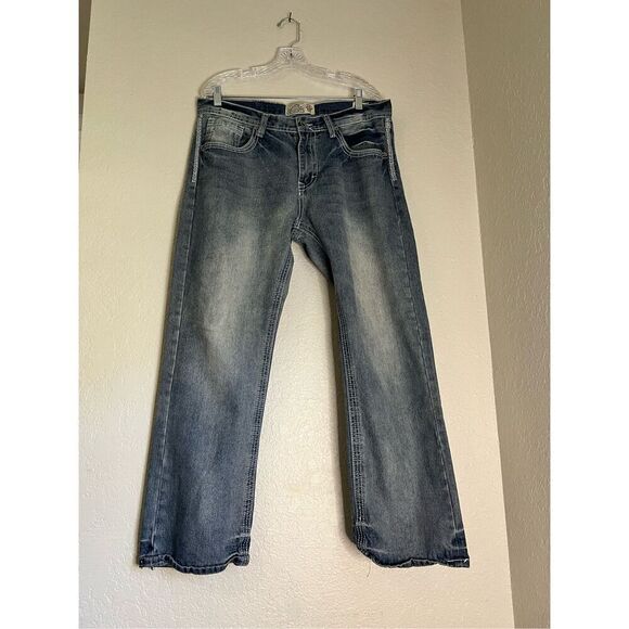 Nation Of Saints Men's Blue Jeans Original Cotton Bootcut Size 36 X 30